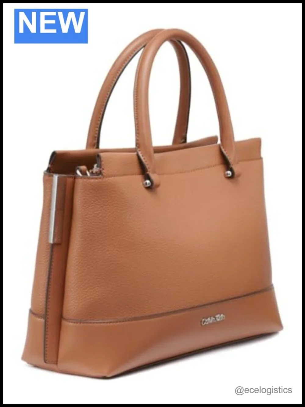 Vegan Leather Triple Compartment Satchel with Detachable Crossbody Strap